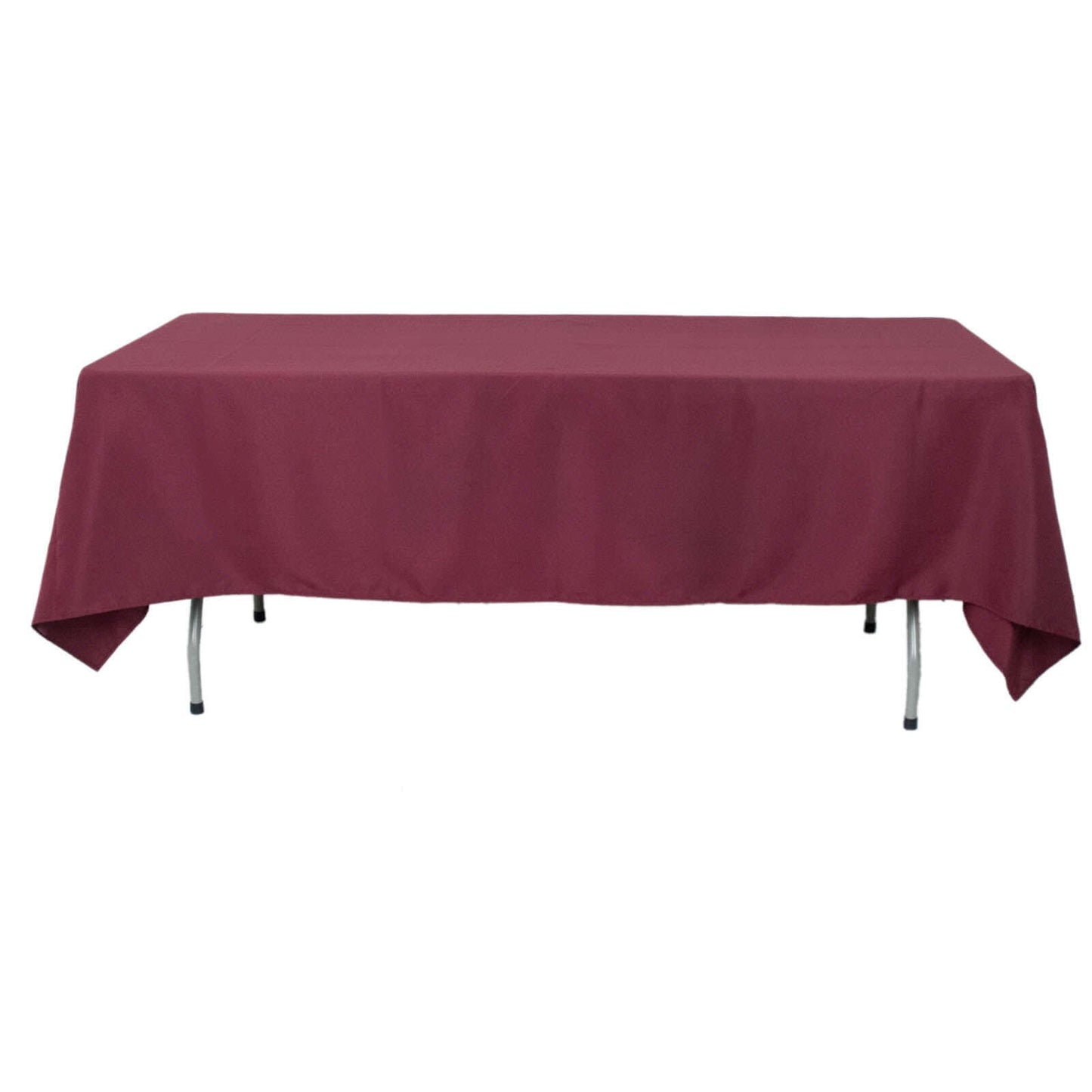Premium Polyester 60"x102" Rectangle Tablecloth Burgundy - Durable 220GSM Wrinkle-Resistant Table Cover