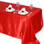 Satin Rectangular 90"x132" Tablecloth Red - Seamless Table Cover