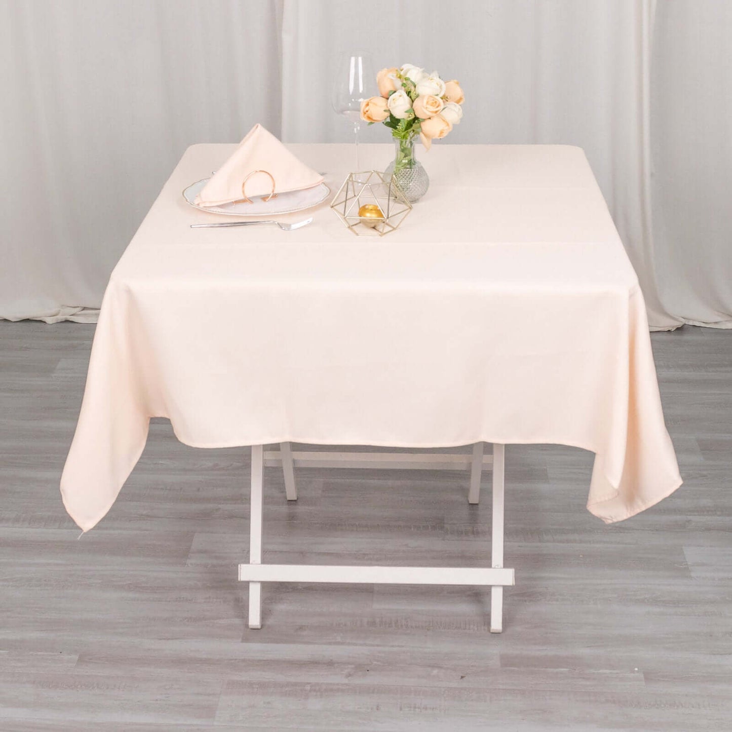 Premium Polyester 54"x54" Square Tablecloth Blush - Stain and Wrinkle-Resistant 220GSM Table Cover