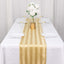 Satin 12"x108" Table Runner Champagne - Stripe Table Decor