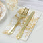 50-Pack Paper Dinner Napkins White with Gold French Toile Floral Pattern 2-Ply - Stylish Disposable Napkins for Events