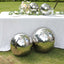 2-Pack Gazing Globe Mirror Ball Reflective Hollow Stainless Steel Silver Spheres - Decorative Outdoor Garden Display 12"