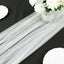 Sheer Tulle 48"x120" Table Runner White Pearl Embellished - Stylish Wedding & Event Table Linen