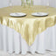 Satin 72"x72" Table Overlay Square Tablecloth Champagne - Smooth Finish Table Cover