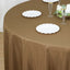 Polyester 120" Round Tablecloth Taupe - Seamless Wrinkle-Resistant Table Cover