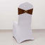 5 Pack Spandex Chair Sashes Cinnamon Brown with Gold Rhinestone Buckles - Reusable Four-Way Stretch Sash Bands 5"x14"