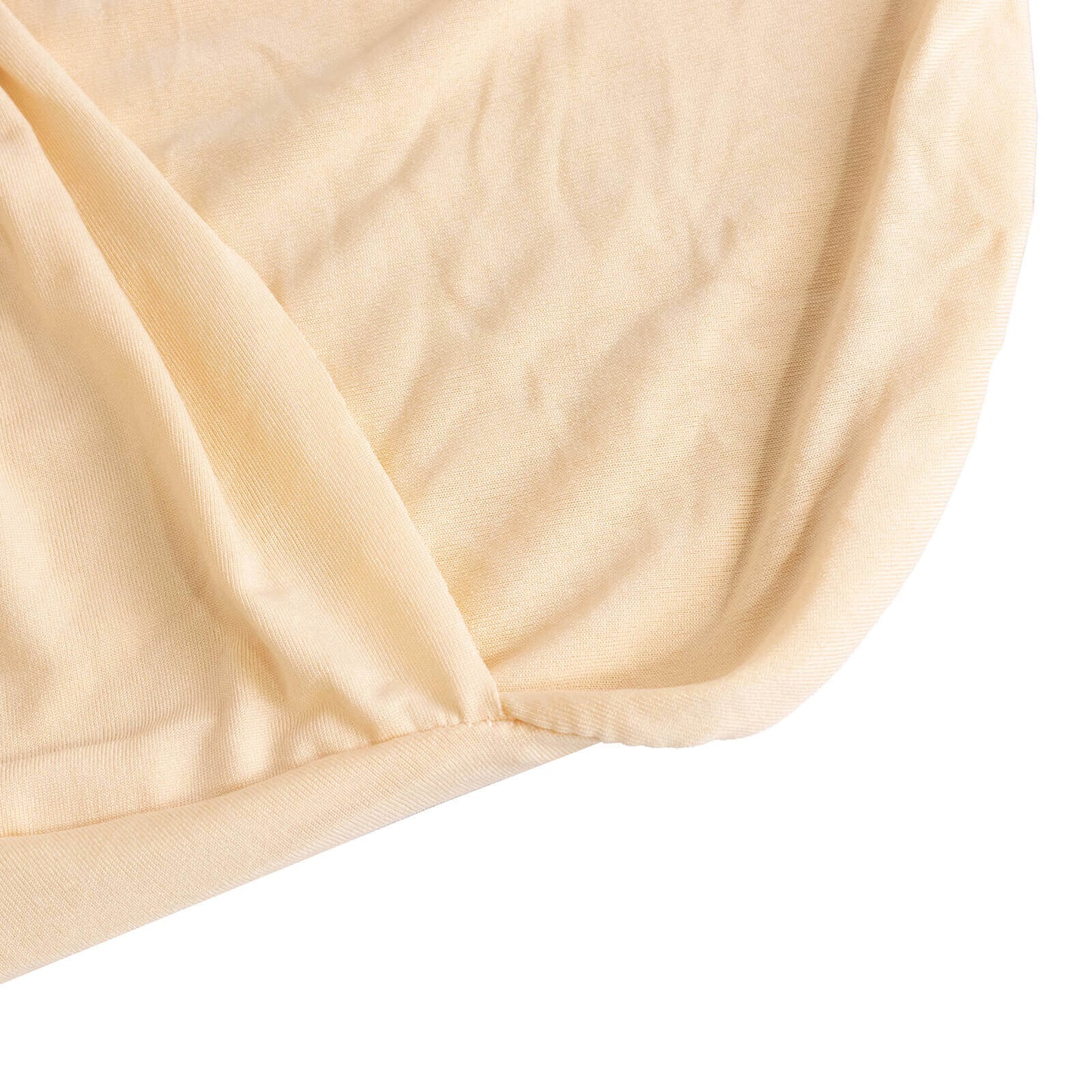 Stretch Spandex Chair Cover Beige for Folding Chairs - Secure Fit Slipcover with Silver Rhinestone Buckled Sash Band