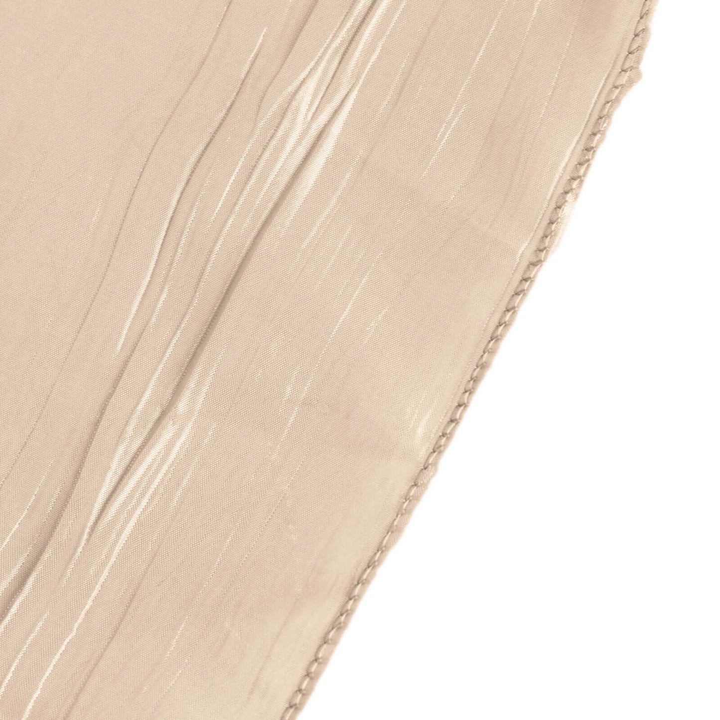 Crinkle Crushed Taffeta Chair Cover for Banquet Chairs Beige - Reusable Slipcover