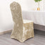 Crushed Velvet Spandex Banquet Chair Cover Fitted Slipcover Beige - Stretch 190GSM Slipcover with Foot Pockets