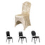 Crushed Velvet Spandex Banquet Chair Cover Fitted Slipcover Beige - Stretch 190GSM Slipcover with Foot Pockets