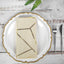5 Pack Polyester 20"x20" Napkins Beige with Gold Geometric Foil Pattern - Modern Reusable Dinner Napkins