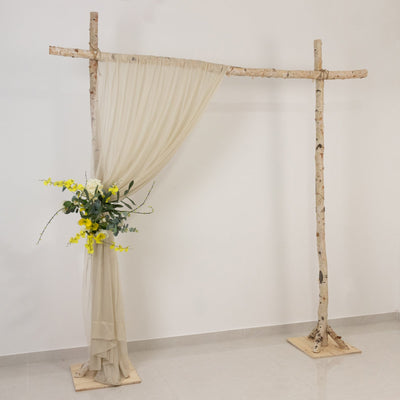 Beige Sheer Backdrop Drape â€“ 5ft x 14ft Wedding Arch & Ceiling Decor Panel Wrinkle Free with Soft Shimmer - Backdrops