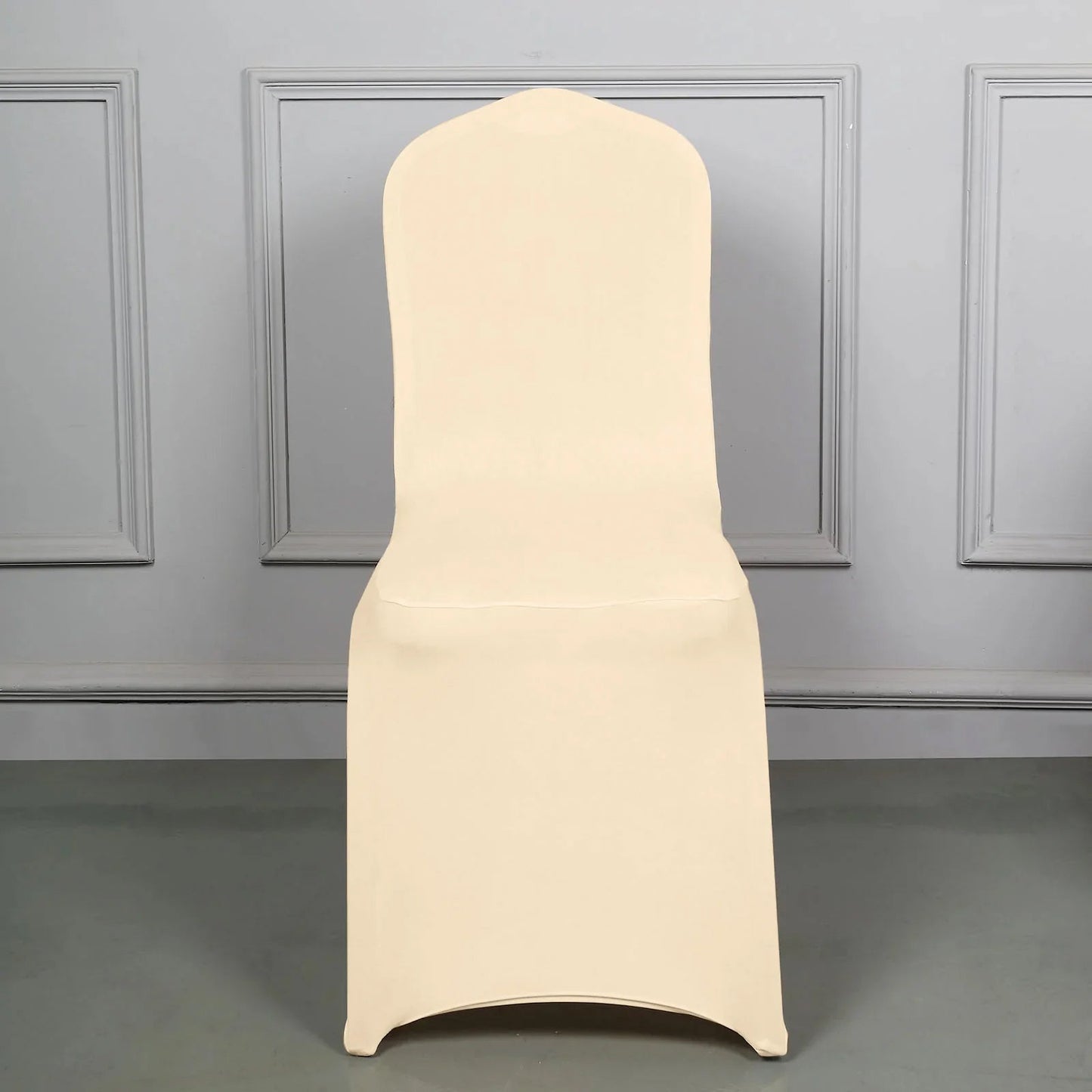 10 Pack Spandex Chair Covers for Banquet Chairs Beige - Durable Reusable Stretch Slip-On Covers