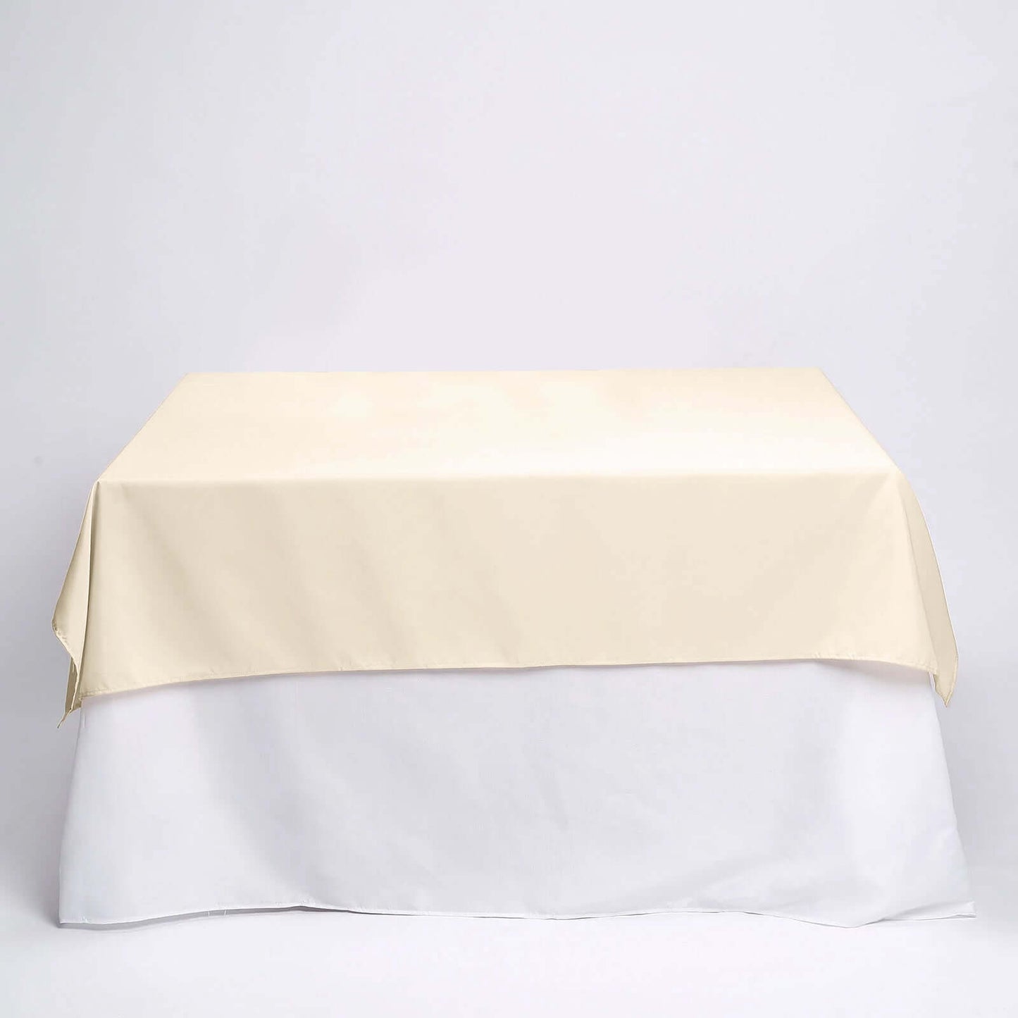 Polyester Square 70"x70" Tablecloth Beige - Wrinkle-Resistant & Durable Table Cover