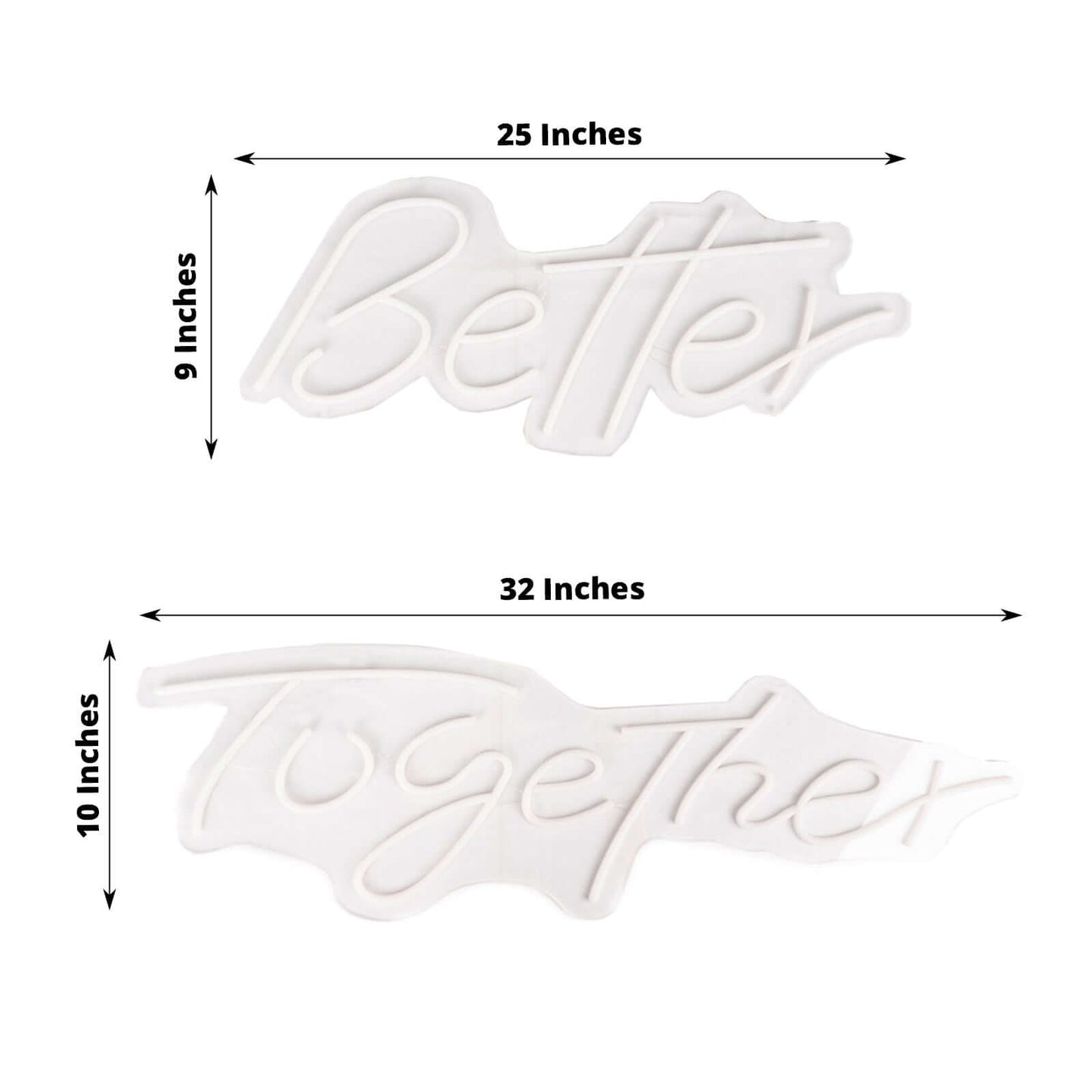 32" Better Together LED Neon Light Sign for Party or Home Wall Decor, Warm White Reusable Hanging Light With 5ft Chain
