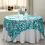 Sequin 72"x72" Table Overlay Square Tablecloth Turquoise - Big Payette Table Cover