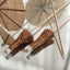 50-Pack Bamboo Cocktail Sticks Tiki Hut Paper Umbrella Design Eco Friendly Natural - Biodegradable Party Picks 6"