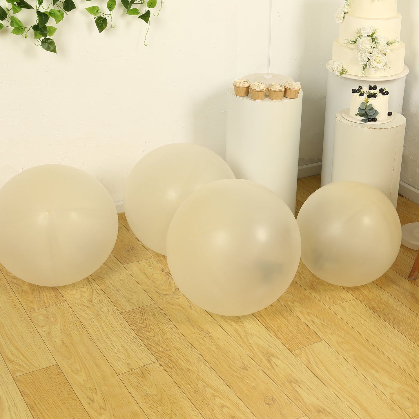 5 Pack Large Clear Biodegradable Balloons, 36" Thickened Extra Strong Eco-friendly Latex Helium Party Balloons