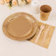 72 Pcs Paper Dinnerware Set with Gold Foil Palm Leaves Print Natural - Disposable Tableware Combo-Pack with Plates and Cups