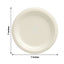50-Pack Bagasse 7" Round Dessert Plates in White - Biodegradable Disposable Sugarcane Appetizer Salad Plates for Outdoor Celebrations & Picnics