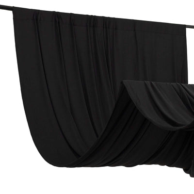 Black 4-Way Stretch Spandex Event Curtain Drapes Wrinkle Free Backdrop Event Panel with Rod Pockets - 5ftx10ft
