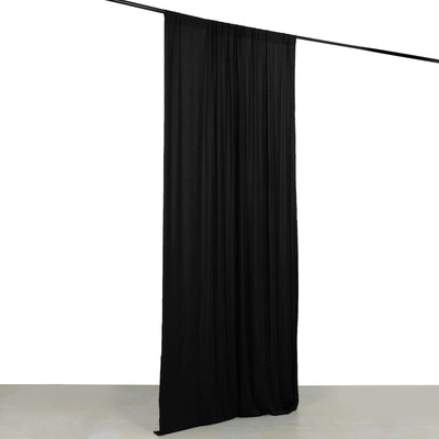 Black 4-Way Stretch Spandex Event Curtain Drapes Wrinkle Free Backdrop Event Panel with Rod Pockets - 5ftx10ft