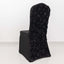 Satin Rosette Chair Cover for Banquet Chairs Black - Stretch Fitted Slip-On Slipcover