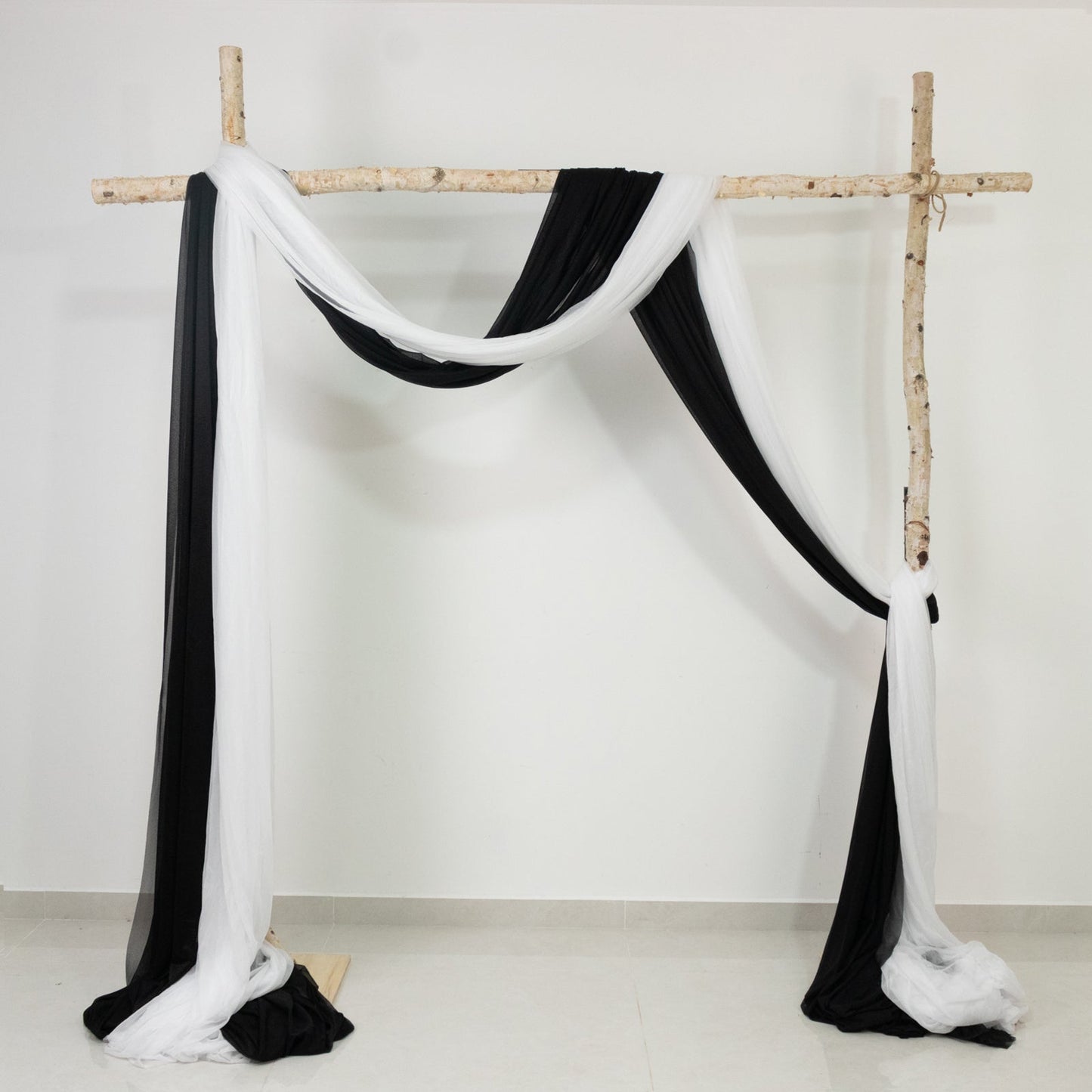 Black Sheer Backdrop Drape â€“ 5ftx32ft Wedding Arch & Ceiling Decor Panel, Wrinkle Free with Soft Shimmer