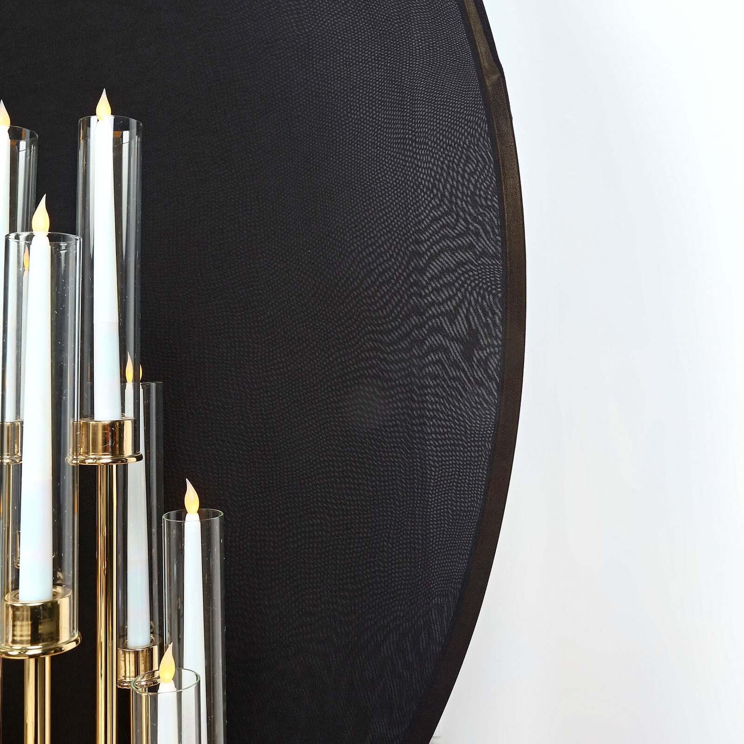 7.5ft Black Round Spandex Fit Party Backdrop Stand Cover