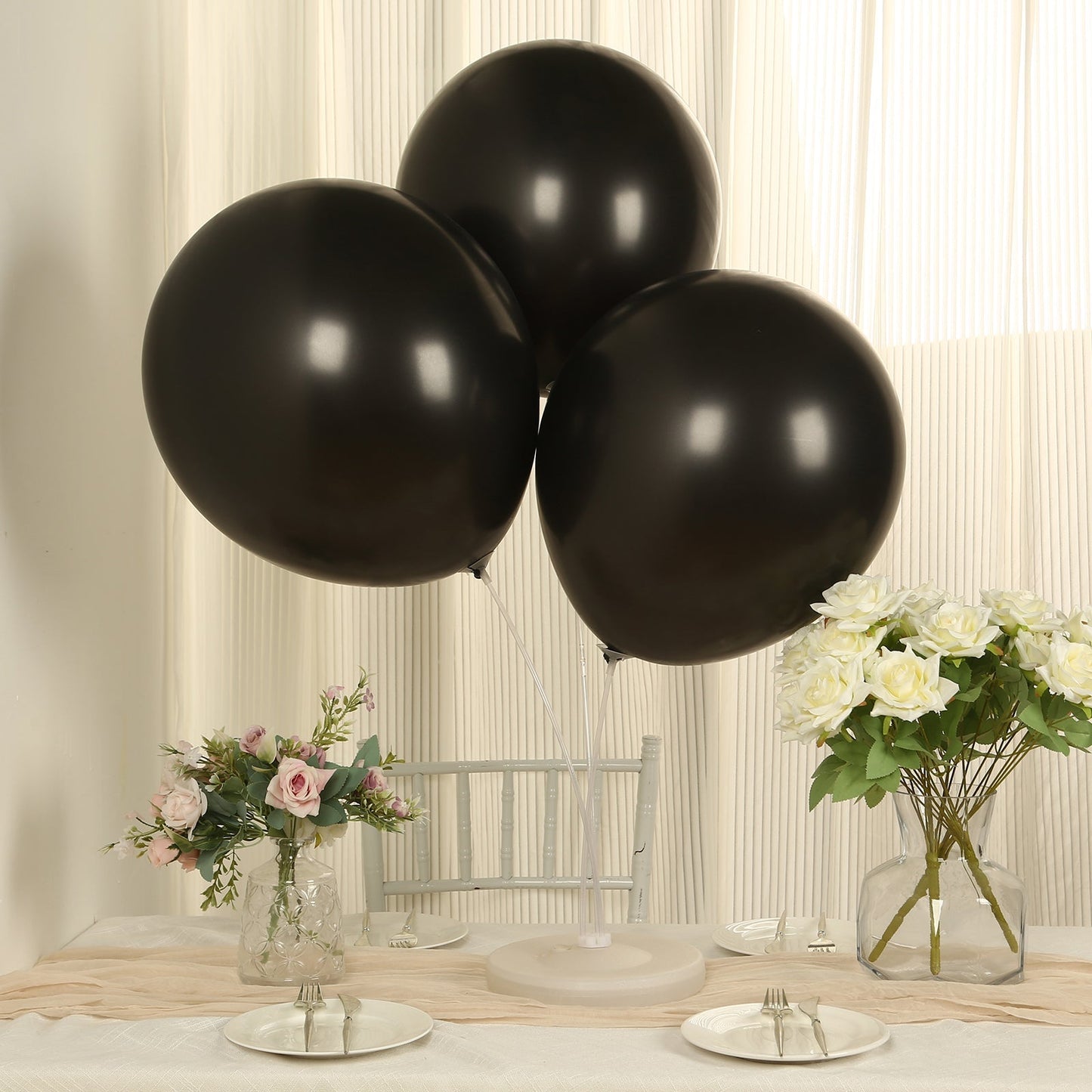 10 Pack Black Biodegradable Balloons, 18" Thickened Extra Strong Eco-friendly Latex Helium Party Balloons