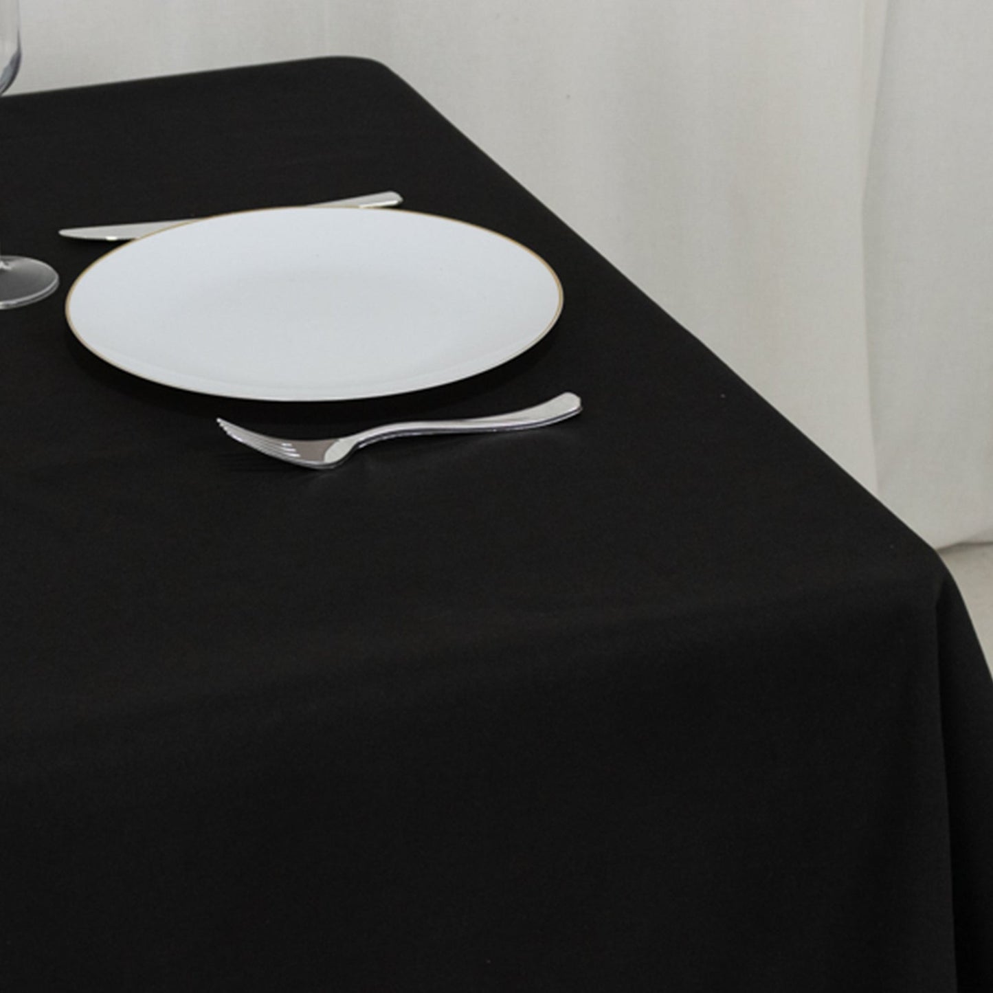 Cotton Blend 54"x54" Square Tablecloth Black - Wrinkle-Resistant Finish for Modern Table Settings