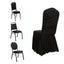 Black Spandex Banquet Chair Cover with Ruffle Skirt & Cross Back Sash â€“ Stretch Slipcover for Events