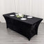 Crushed Velvet Fitted Rectangular 6ft Table Cover Black - Wrinkle-Free Stretchy Tablecloth