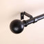 42"-126" Adjustable Curtain Rod Sets, Black, Round Finials