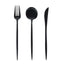 60 Pack Plastic Silverware Set, Black Heavy Duty Disposable Sleek Utensil Cutlery