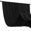 Black 4-Way Stretch Spandex Event Curtain Drapes, Wrinkle Free Backdrop Event Panel with Rod Pockets - 5ftx14ft