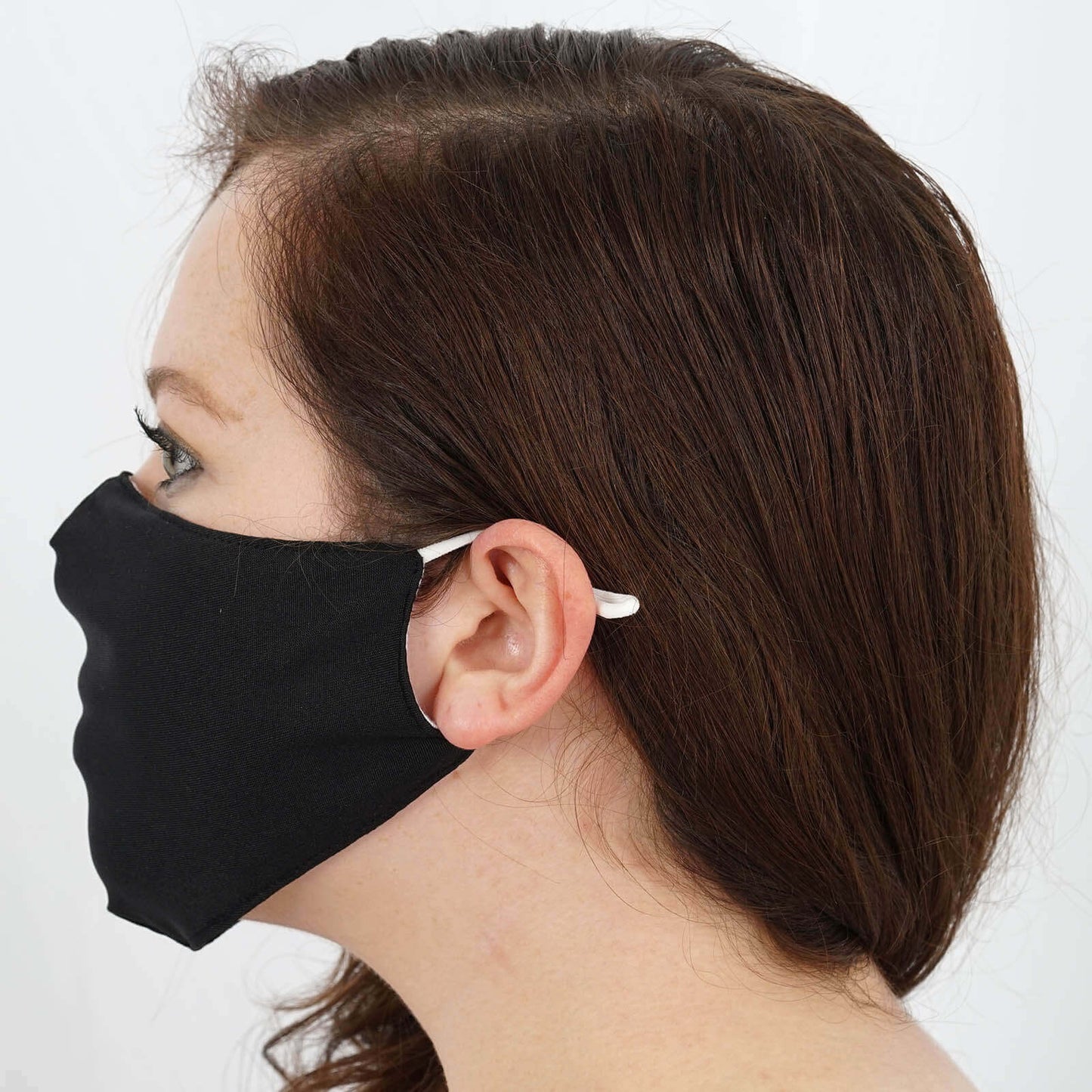 5 Pack 2 Ply Black Ultra Soft 100% Organic Cotton Face Masks, Reusable Fabric Masks With Soft Ear Loops