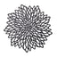 6-Pack Dining Table Mats Floral Design Black - Metallic Vinyl Round Non-Slip Mats for Tables 15"