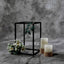 2-Pack Wedding Flower Stand Matte Black Metal Geometric Column Frame Rectangular - Versatile Floral Pedestal for Sophisticated Arrangements 12"