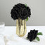 24 Roses 5" Black Artificial Foam Flowers With Stem Wire and Leaves