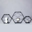 3 Pack Black Hexagonal Floating Wall Shelves, Decorative Geometric Wall Mounted Shelves - 9",12",14"