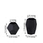 Set of 2 Glass Flower Vases Geometric Design Matte Black - Stylish Modern Candle Holder Centerpieces 5", 8"