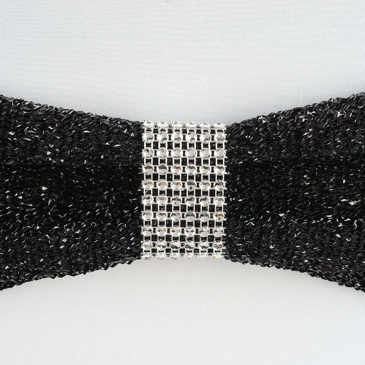 10 Pack Rhinestone Napkin Rings with Velcro Brooch Buckle Silver - Stylish Design for Chair Sashes