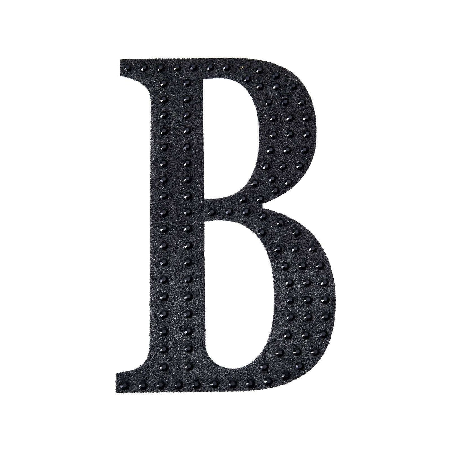 Decorative Rhinestone Alphabet "B" Letter Stickers, Glitter Adhesive Craft Letters Black DIY Sparkle Embellishments 6"