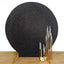 7.5ft Black Metallic Shimmer Tinsel Spandex Round Wedding Arch Cover, 2-Sided Photo Backdrop