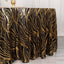 Sequin Mesh 120" Round Tablecloth Black/Gold - Seamless Wave Embroidered Table Cover