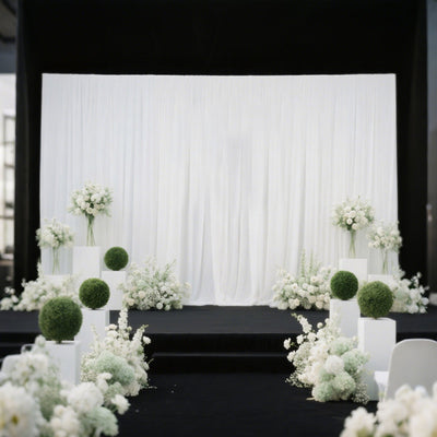 Black Heavy Duty Metal Backdrop Stand â€“ 10ft x 20ft Pipe & Drape Adjustable Photography Background Stand with 3 Flat