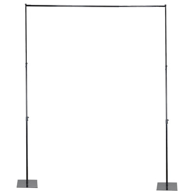Black Heavy Duty Metal DIY Adjustable Backdrop Stand with Flat Steel Bases Pipe and Drape Photography Background Stand