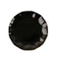 10-Pack Plastic Round 6" Dessert Plates in Black Ruffled Rim with Gold Edging - Sturdy Disposable Salad Appetizer Dinnerware