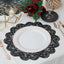6-Pack Dining Table Mats Floral Lace Design Black - Vinyl Non-Slip Surface with Vintage Appeal 15"